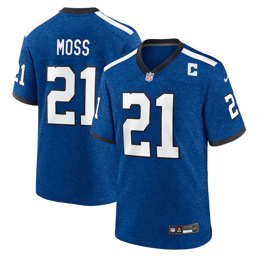 Men Indianapolis Colts #21 Zack Moss Nike Royal Indiana Nights Alternate Game NFL Jersey